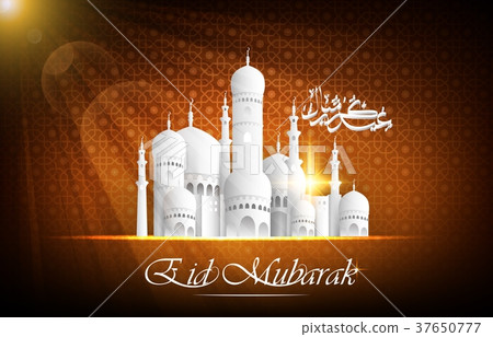 Eid Mubarak background with mosque Eid Mubarak background with mosque 37650777