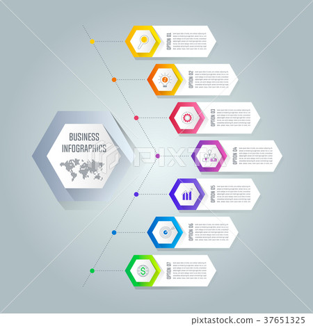 infographic design business concept with 7 options 37651325