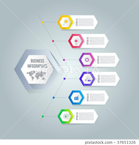 infographic design business concept with 6 options 37651326