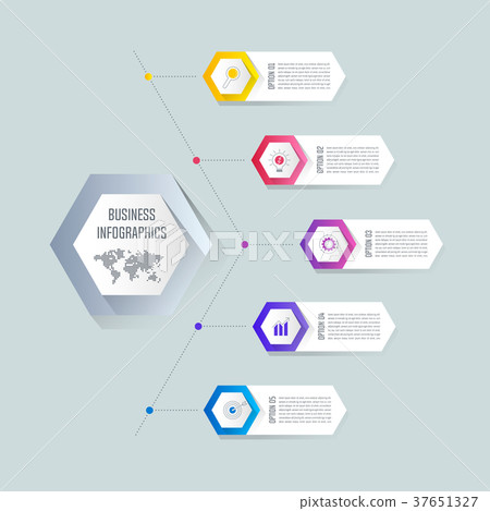 infographic design business concept with 5 options 37651327