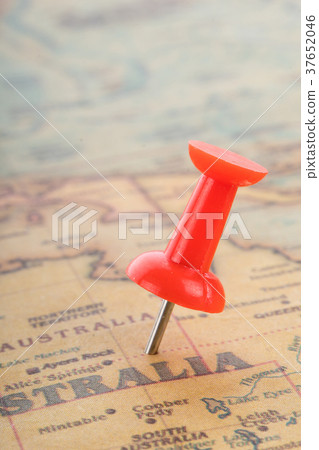 closeup destination and pin on the map 37652046