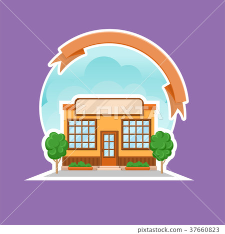 Cafe shop or restaurant building cartoon vector Cafe shop or restaurant building cartoon vector 37660823