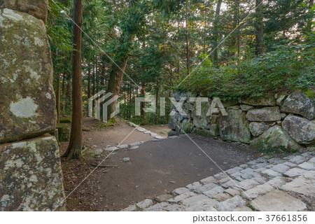 Azuchi castle ruins black metal gate trace 37661856