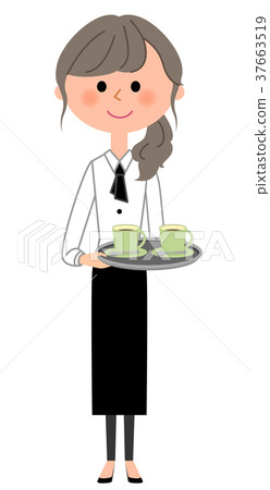 Cafe staff clerk carry Cafe staff clerk carry 37663519
