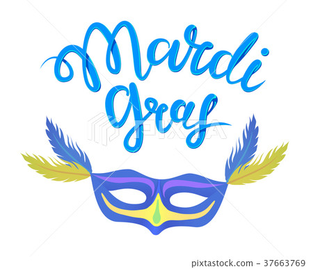 Calligraphy with the phrase Mardi Gras. Hand drawn 37663769