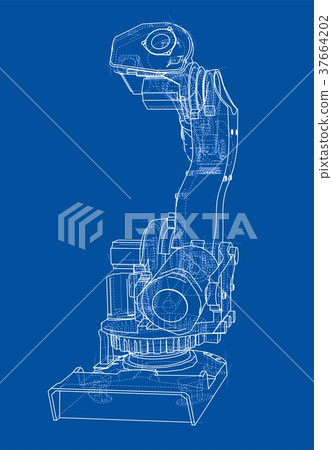 Industrial robot manipulator. Vector image Industrial robot manipulator. Vector image 37664202