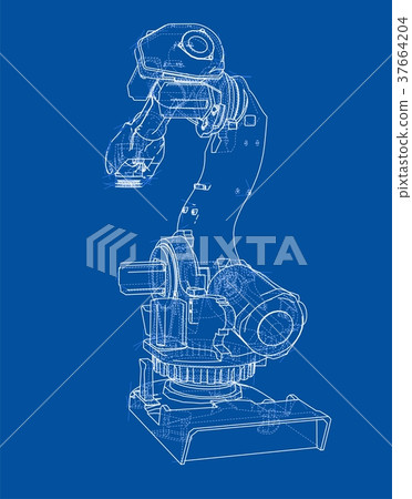 Industrial robot manipulator. Vector image 37664204