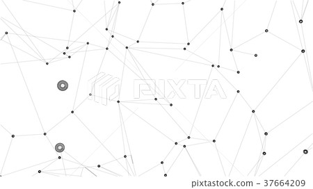 Global network connections with points and lines 37664209