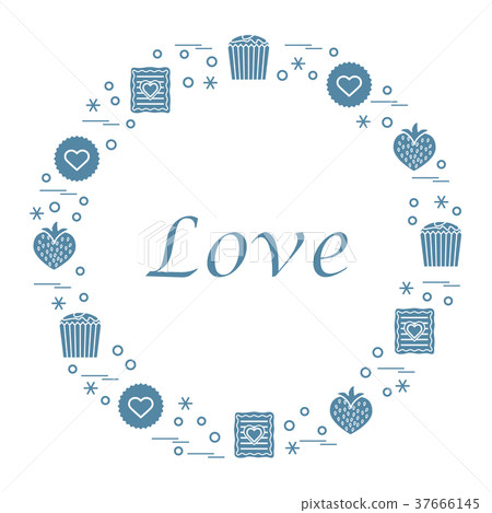 different romantic sweets arranged in a circle 37666145