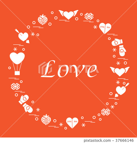 different romantic symbols arranged in a circle different romantic symbols arranged in a circle 37666146
