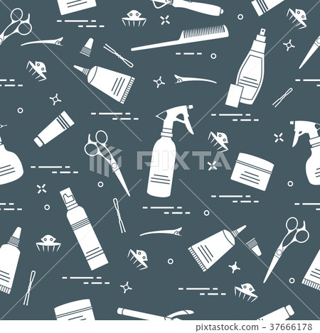 Seamless pattern with professional hairdresser Seamless pattern with professional hairdresser 37666178