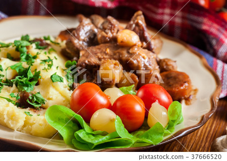 Dinner or lunch with beef Bourguignon stew Dinner or lunch with beef Bourguignon stew 37666520