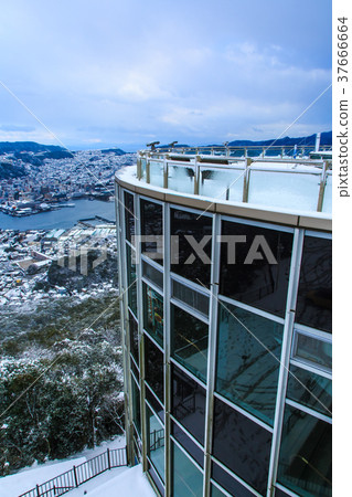 Snow scene of Nagasaki city area from Inasayama Observatory [Nagasaki City] 37666664
