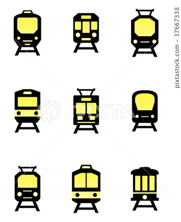 isolated train icons set isolated train icons set 37667338