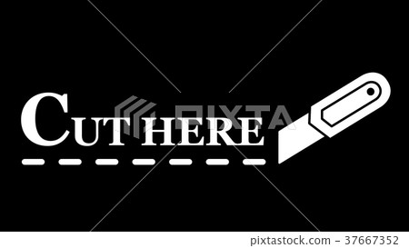 stationery knife with dotted line for cut stationery knife with dotted line for cut 37667352