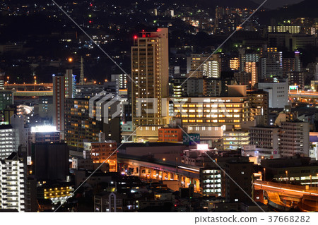 小倉市中心的夜景[福岡縣北九州市] 37668282