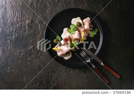 Veal with tuna sauce vitello tonnato Veal with tuna sauce vitello tonnato 37669196