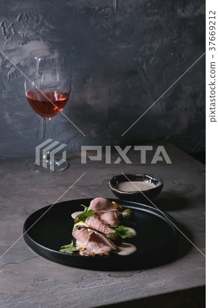 Veal with tuna sauce vitello tonnato Veal with tuna sauce vitello tonnato 37669212