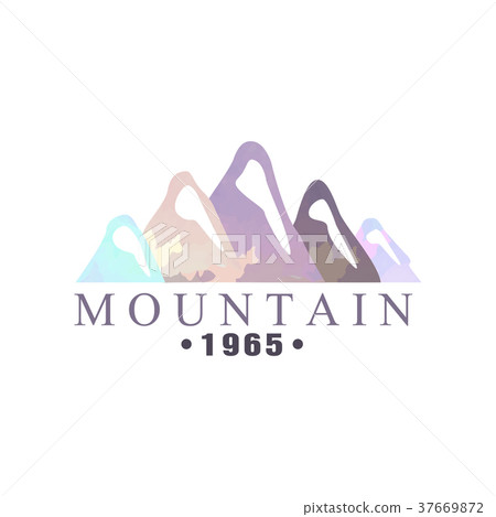 Mountain, estd 1965 logo, tourism, hiking and Mountain, estd 1965 logo, tourism, hiking and 37669872