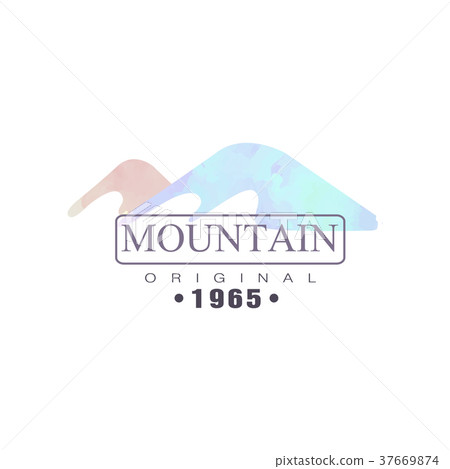 Mountain, original estd 1965 logo, tourism, hiking Mountain, original estd 1965 logo, tourism, hiking 37669874