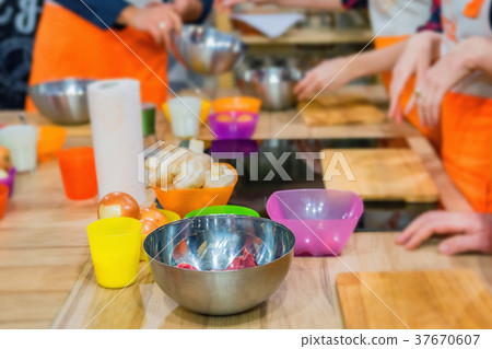 Ingredients and bowls for cooking workshop 37670607