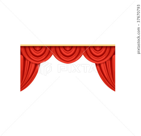 Icon of red silk or velvet curtains and pelmets Icon of red silk or velvet curtains and pelmets 37670793