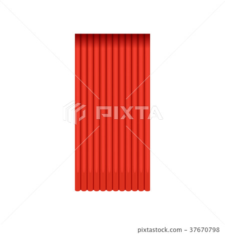 Vintage red silk or velvet back theatrical curtain 37670798