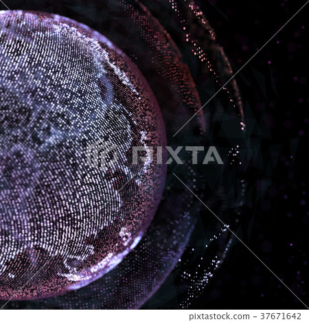 3d illustration of detailed virtual planet Earth 37671642