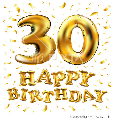 30th Birthday celebration with gold balloons  37672010