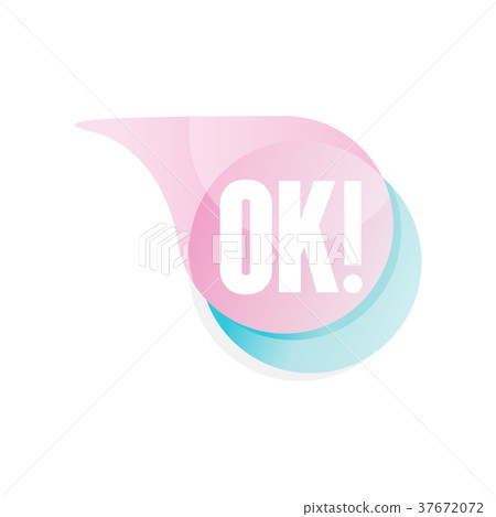 Transparent speech bubble with text OK . Icon in Transparent speech bubble with text OK . Icon in 37672072