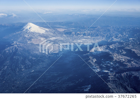 Aerial view of Mount Fuji, Gotenba and Mount Hakone 37672265