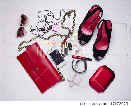 Top view of essential modern young lady or girl  37672675