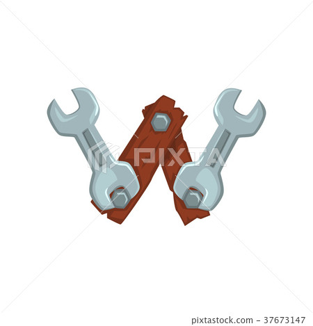 Creative letter W made of two wooden boards 37673147