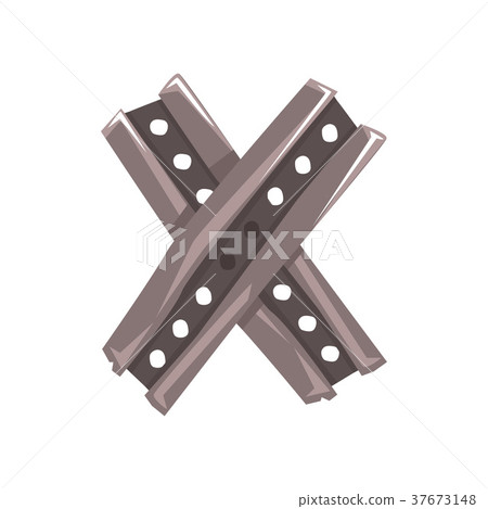 Original letter X formed by two crossed steel Original letter X formed by two crossed steel 37673148