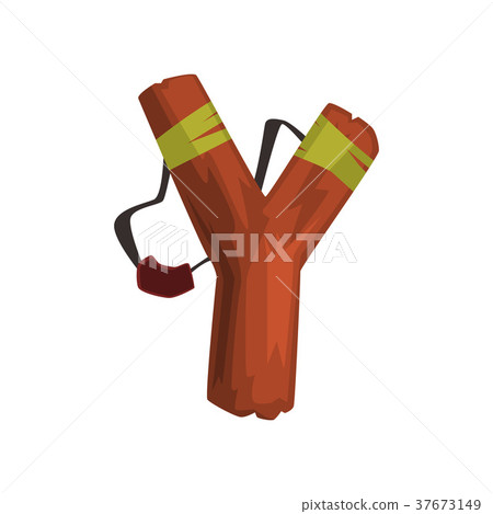 Alphabet letter Y formed by wooden slingshot 37673149