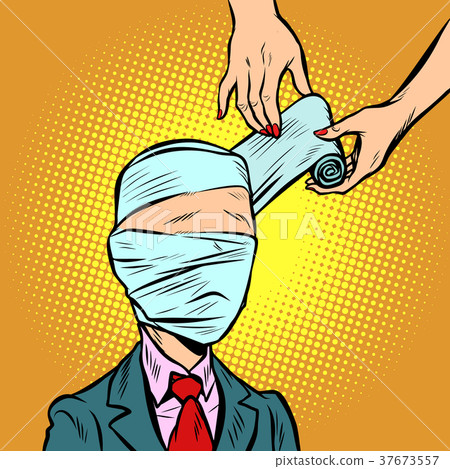 bandaged head, medical assistance bandaged head, medical assistance 37673557