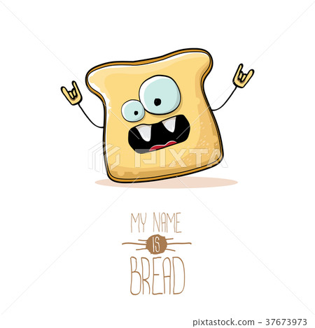 vector funny cartoon cute sliced bread character vector funny cartoon cute sliced bread character 37673973