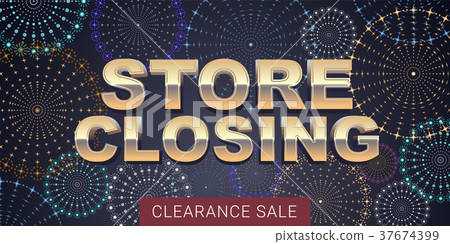 Store closing vector illustration, background - Stock Illustration