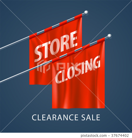 Store closing vector illustration, background - Stock Illustration