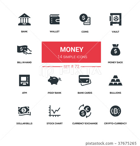Money - line design silhouette icons set 37675265