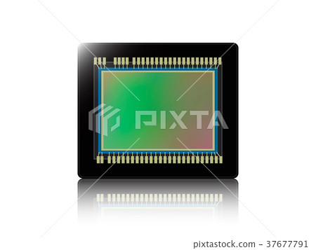 digital camera sensor with reflection on white digital camera sensor with reflection on white 37677791