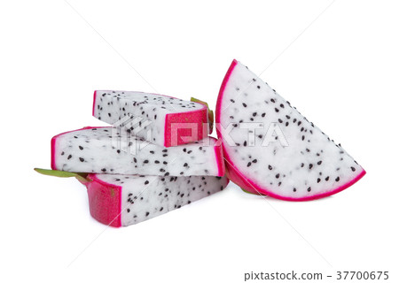 sliced dragon fruit isolated on white background sliced dragon fruit isolated on white background 37700675