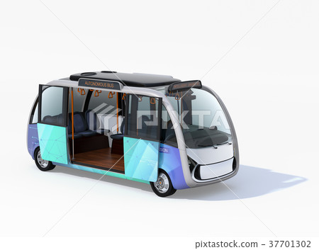 Image of an autonomous driving shuttle bus. original design 37701302