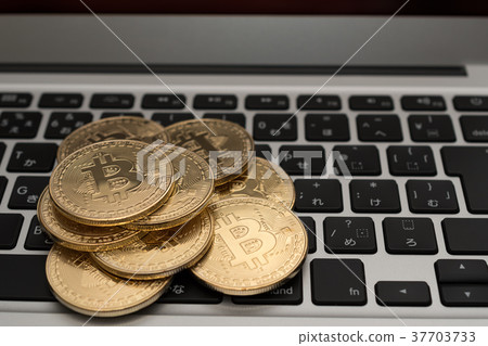 Image of virtual currency · bit coin and personal computer Image of virtual currency · bit coin and personal computer 37703733