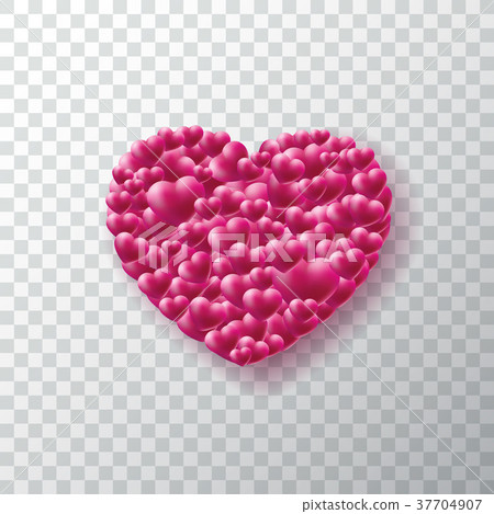 Valentines Day Background with lot of glossy heart 37704907