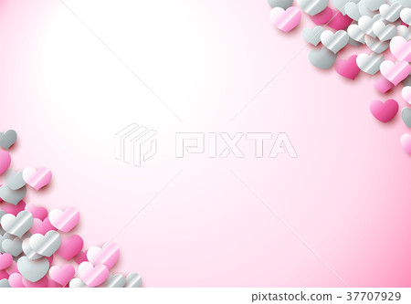 Valentines Day card with scattered colorful foil Valentines Day card with scattered colorful foil 37707929