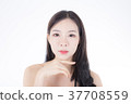 Young beautiful korea woman isolated on white. 37708559