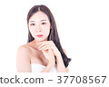 Young beautiful korea woman isolated on white. 37708567