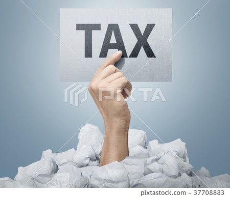People hand holding paper with Tax sign People hand holding paper with Tax sign 37708883