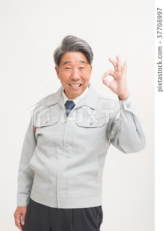 Senior man working clothes Senior man working clothes 37708997